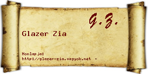 Glazer Zia névjegykártya